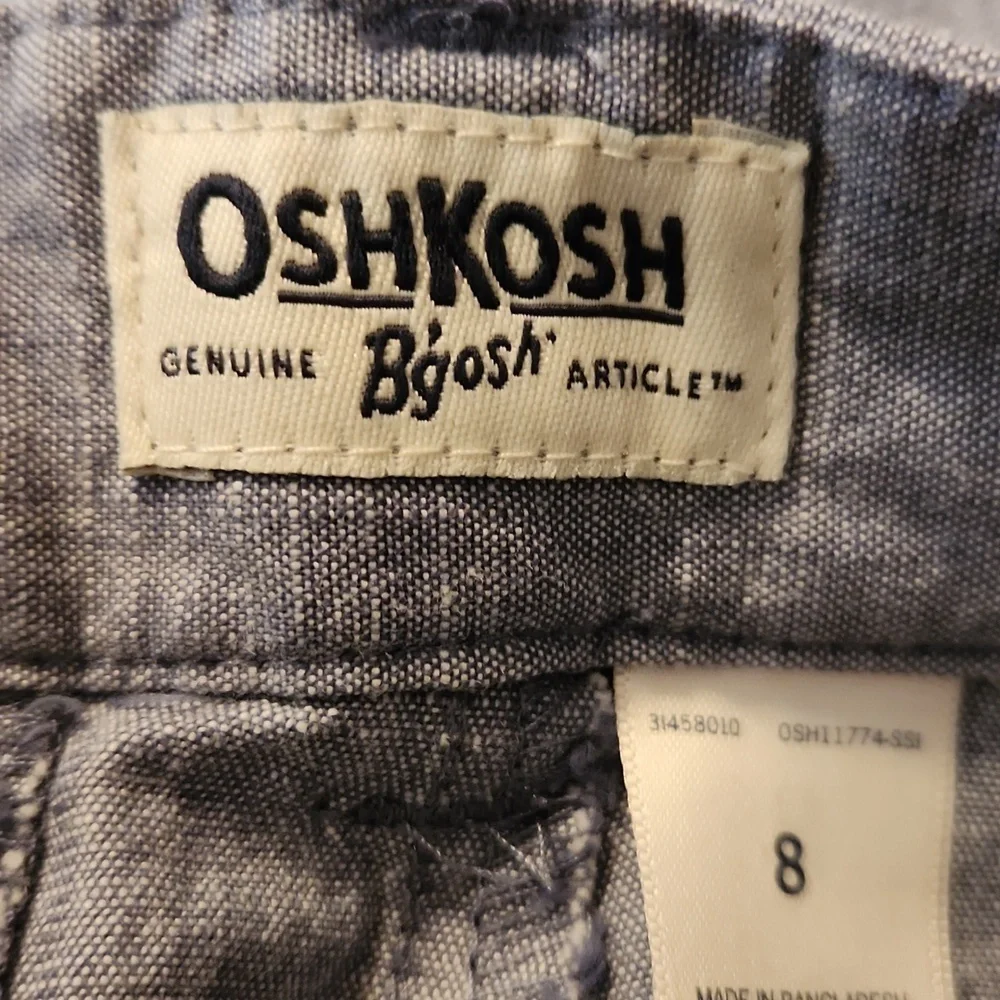 OshKosh B Gosh Chambray Polka Dot Shorts Size 8 NWT